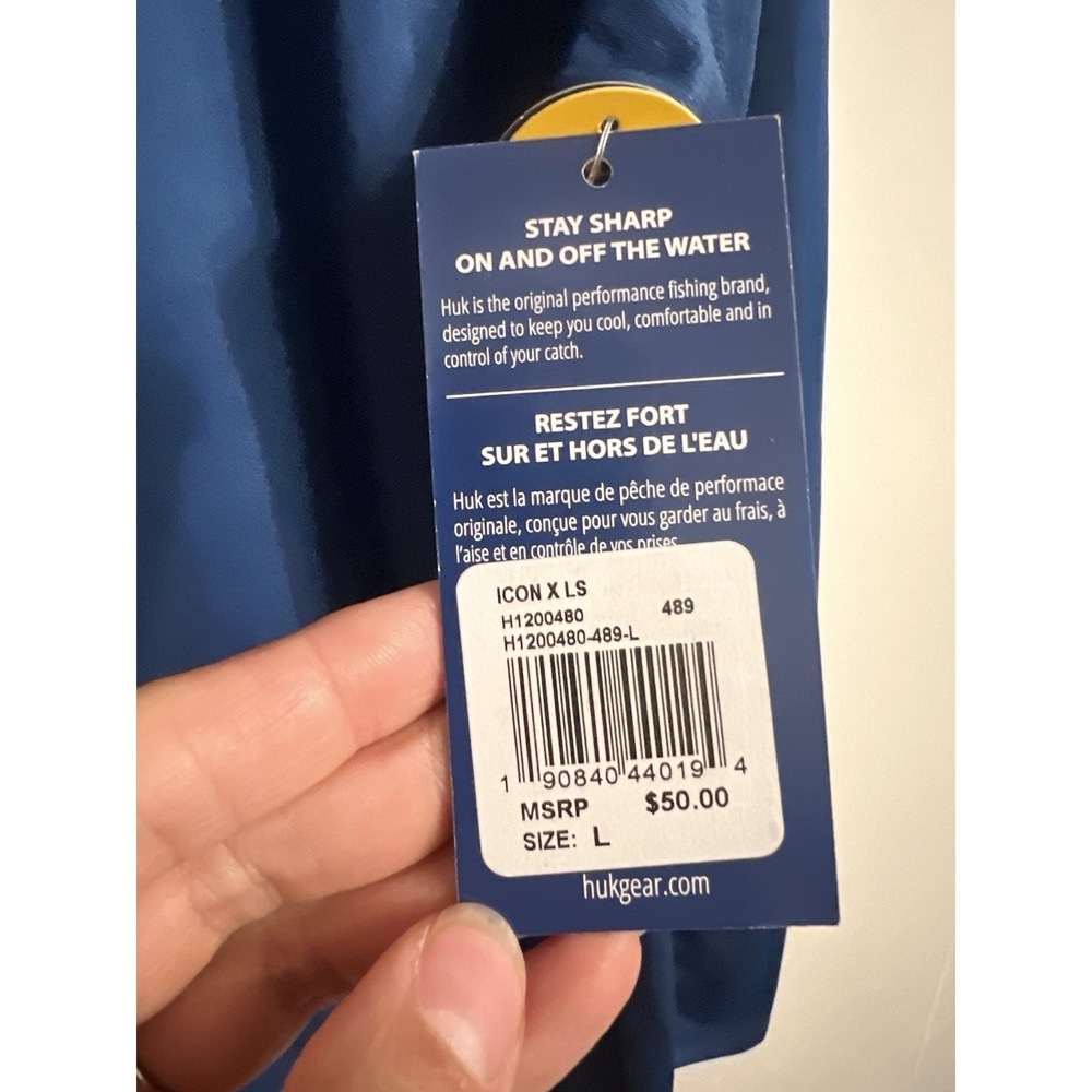 HUK Performance Fishing Gear Long Sleeve Shirt Mens L Large Blue - large - Picture 4 of 6